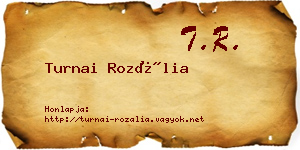 Turnai Rozália névjegykártya